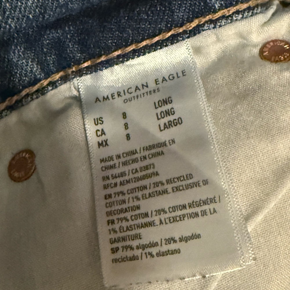 American Eagle Outfitters Dark Blue Denim Jeans - 8 Long- Stovepipe Crop